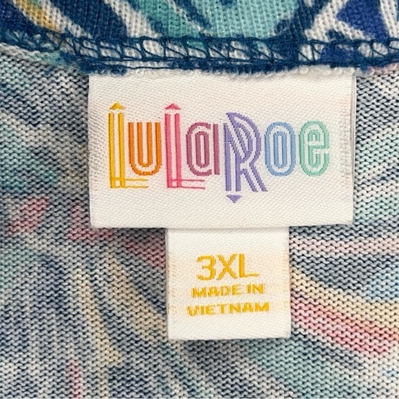 3XL XXXL BLUE ABSTRACT FLORAL SHRUG TOP BLOUSE OPEN FRONT COLORFUL LONG SLEEVE - Picture 12 of 13